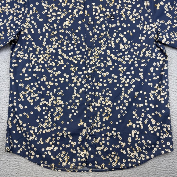 Quiksilver Cosmic Fields Classic Shirt Mens 2XL Navy Floral Button Up Resort - Picture 4 of 13